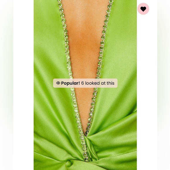 NEW NWT Khanums X Revolve Halter Gown With Slit in Pear Green - Picture 6 of 10